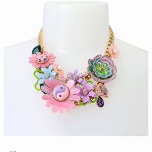 Betsey Johnson Flower Drama Statement Necklace